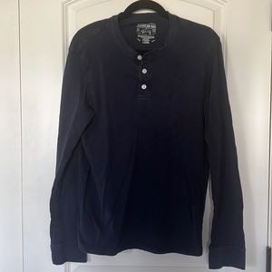 American Rag | (L) Mens Long sleeve Henley Tee- Navy